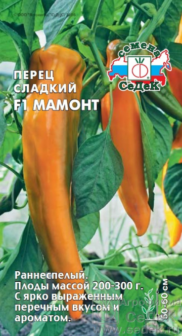 Перец Мамонт F1 пикантный желтый /Седек/ слад с остр перегор/ран.50-60смдо 300гр/