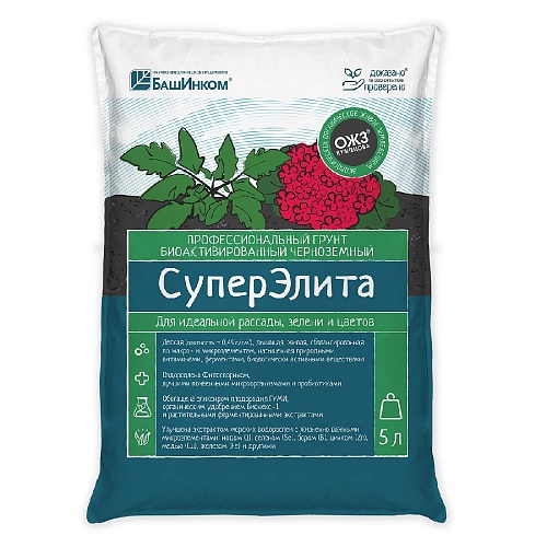 СуперЭлита профес. грунт биоактивированный черноземный 5 л