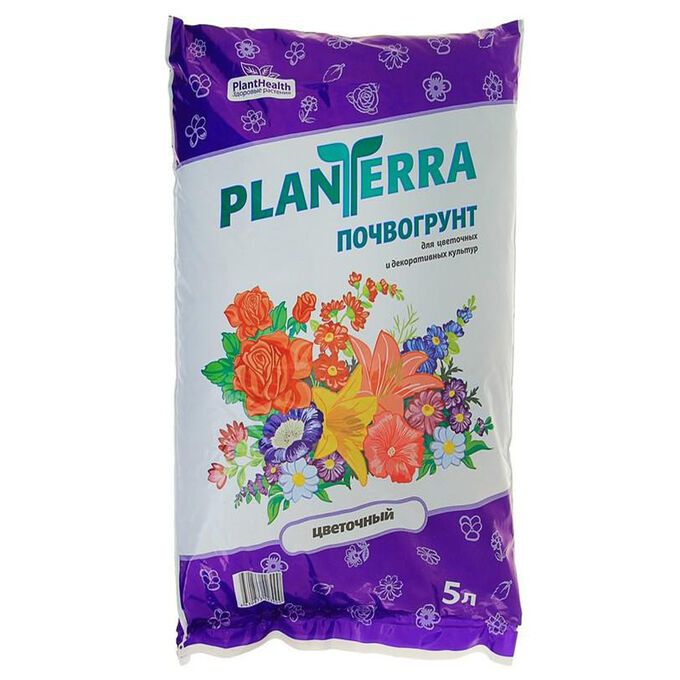 "PlanTerra - цветочный, 5л", грунт для декоративных и цветочных культур
