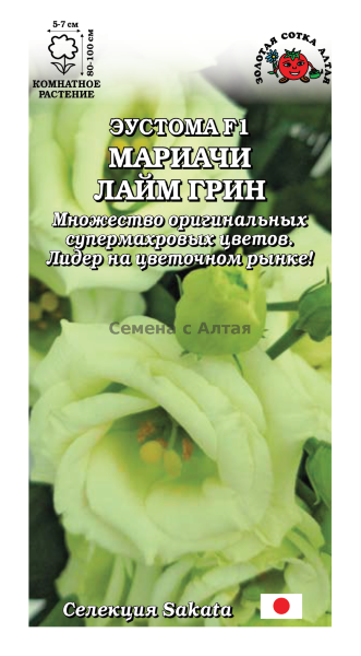 Ком: Эустома Мариачи Лайм Грин /Сотка/ 5шт/ зел. махр. h-100см d-7см Sakata/*500