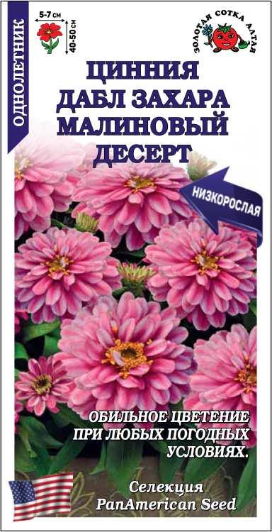 Цинния Дабл Захара Малиновый Десерт /Сотка/ 5шт/*2000