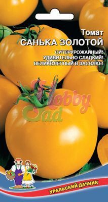 Томат Санька золотой (УД) (ультраскороспелый, детерм, до 40 см, плоды до 110 г)