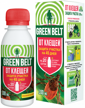 ГБ GREEN BELT Концентрат от клещей для защиты участка (фл 100 мл) /48 01-0324