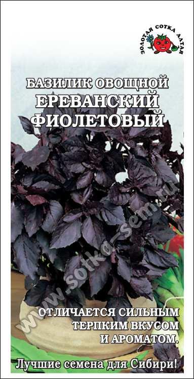 Базилик Ереванский фиолет /Сотка/ 0,5 г/*1200