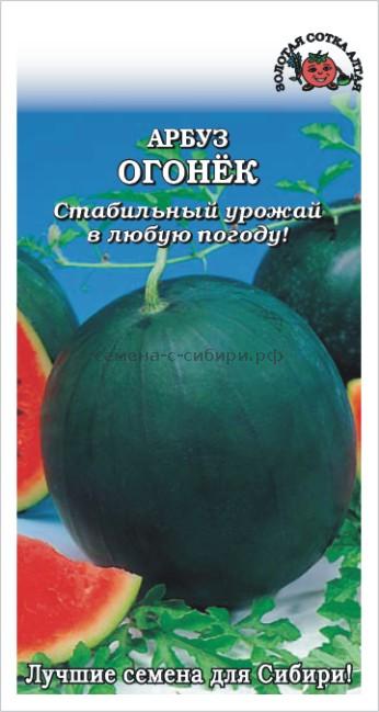 Арбуз Огонек /Сотка/ 0,5г/ скоросп. 1,7-3кг/*900