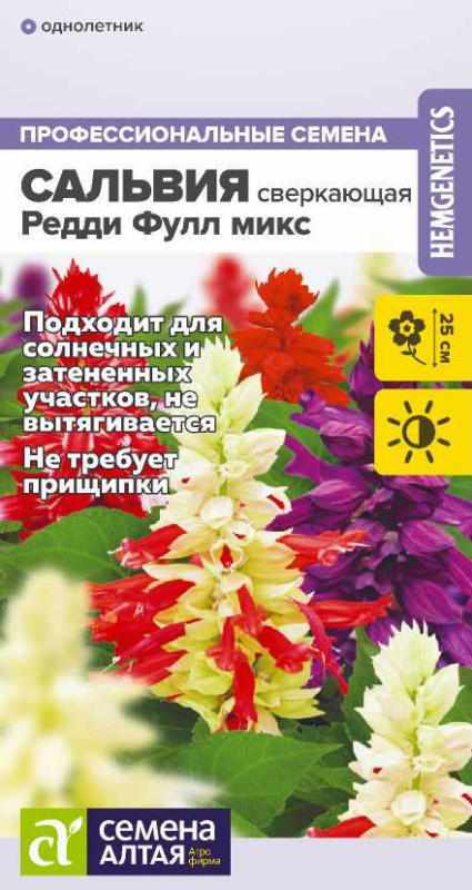Цветы Сальвия Редди Фулл микс сверкающая/Сем Алт/цп 5 шт. (2029 / 1350)