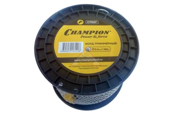 Корд трим.CHAMPION Aluminium 3.0мм*168м (круглый)+нож, CHAMPION, C7037