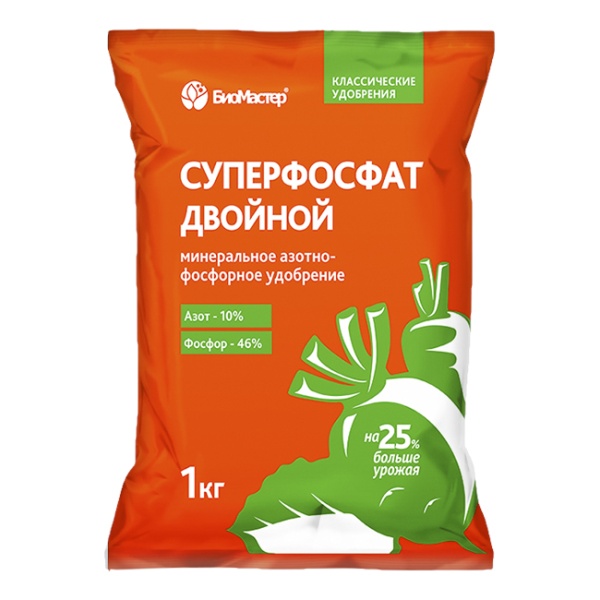 Суперфосфат двойной, 1кг - БиоМастер, минеральное удобрение