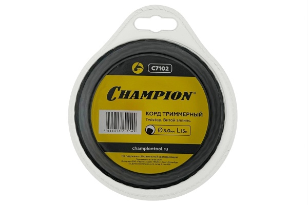 Корд трим.CHAMPION Ellipse Twist 3,0мм* 15м (витой эллипс)