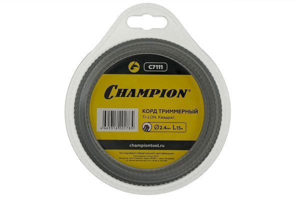 Корд трим.CHAMPION TI-LON 2,4мм* 15м (зубчатый квадрат)