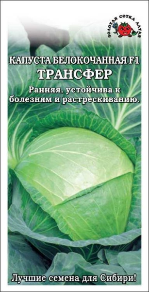 Капуста белокочанная Трансфер F1 /Сотка/ 0,2г/ раннесп. 0,8-1,5кг/*1200