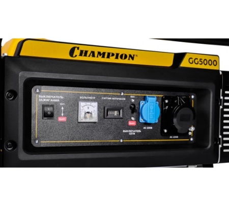  Генератор  CHAMPION GG5000  (5/5,5кВт 15лс 25л 71кг счетчик) фото в интернет-магазине Фермер
