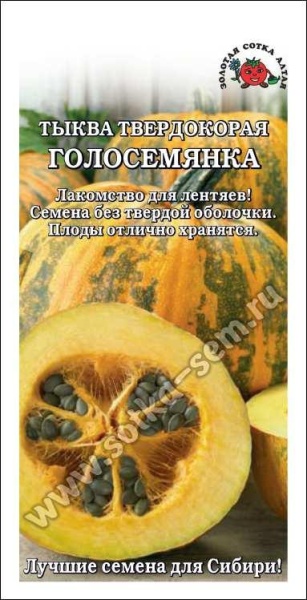 Тыква Голосемянка /Сотка/ 2г/ среднеран. 5-8кг  желтая с зелен. полоск /*700