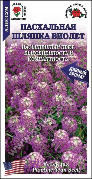 Алиссум Пасхальная шляпка Виолет /Сотка/ 0,01 г/ h-12см d-5см/*1800