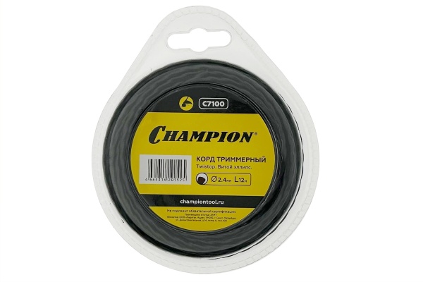 Корд трим.CHAMPION Ellipse Twist 2,4мм*12м (витой эллипс)