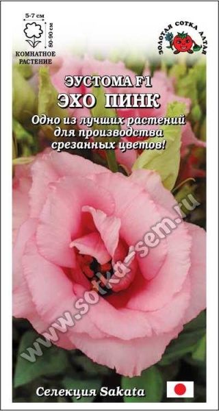 Ком: Эустома Эхо Пинк F1 /Сотка/ 5шт/ роз. махр. h-90см d-7см Sakata/*350