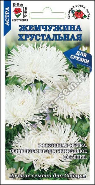 Астра Жемчужина хрустальная /Сотка/ 0,2г/ белая когот. 80см, d-11см/*1500
