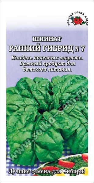 Шпинат Ранний гибрид /Сотка/ 1г/ *700