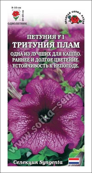 Петуния Тритуния Плам /Сотка/ 10 шт (Сингента)/*500