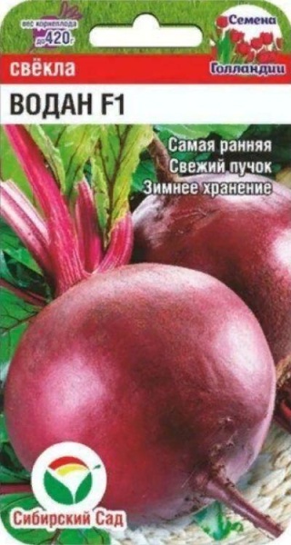 Свекла Водан F1 /СибСад/ 1г/ ранняя 280-420г круглая без колец и сердцевины