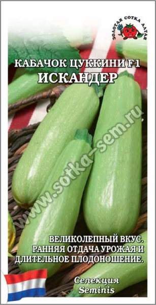 Кабачок Искандер F1 /Сотка/ 5 шт / ранний цуккини 0,4-0,6кг /*700