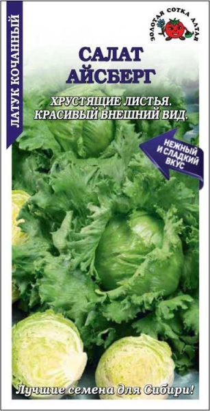 Салат Айсберг /Сотка/ 0,3г/ кочанный зеленый 500-600г/*1500