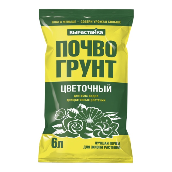 Почвогрунт Цветочный для дек/раст, 6 л - Вырастайка